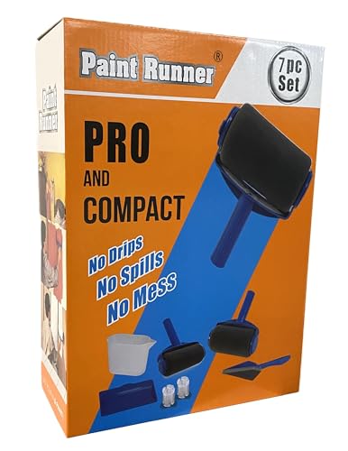 PAINT RUNNER® a registered trademark, 7pc set - THE ORIGINAL Product - A self-contained painting system, paint without dipping & dripping and no mess. Made in Indonesia. Original got even better.