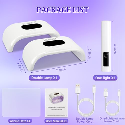 KISREL UV Light for Resin, Large Double-Sided Light with UV Flashlight, 2-Ieed Tin-1 and Detachable Resin Curing Machine, 3-Spmer Digital Display, 36w Fast Curing Lamp for Crafts, Jewellery Making - size: Double-sidedLightKit
