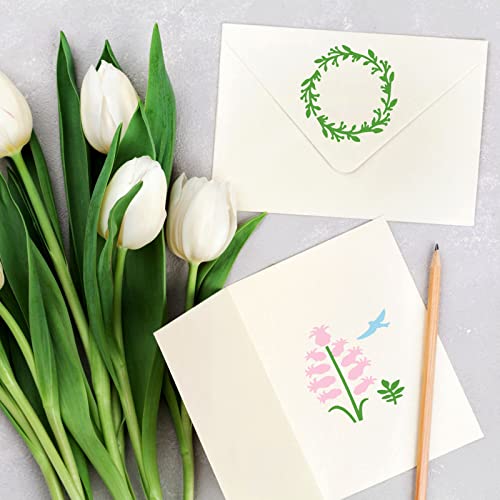 Teling 80 Pcs Flower Stencils Spring Bouquet Painting Stencils Reusable Wildflower Small Botanical Floral for Painting on Wood Wall Canvas Crafts Home Furniture Sign, 3 x 3 Inch - style: Wildflower
