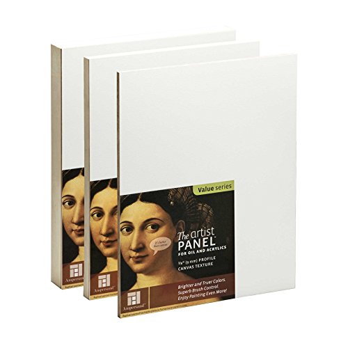 Ampersand Art Supply Wood Gesso Art Painting Panel: Canvas Texture, 3/8" Flat Profile, 5"x5" - size: 5"x5", style: 3/8" Flat