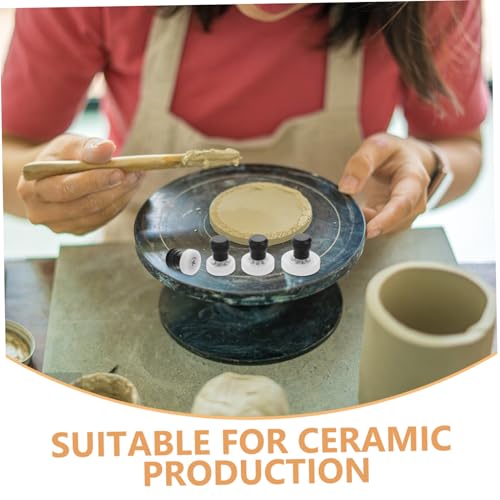PLAFOPE 4-pc Pottery Trimming Set Ceramic Art Repair Tools Synchronized Rotation Hand Protection and Clay Trimming Spinner