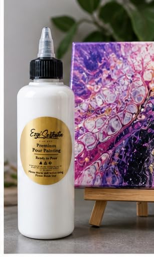 Premium Pour Painting | 8 FLOZ | Fluid Art Paint | Ready to Pour | Light Midnight - color: Light Midnight