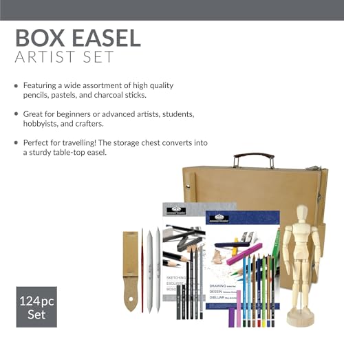 Royal & Langnickel 124-Piece Sketching and Drawing Easel Artist Set