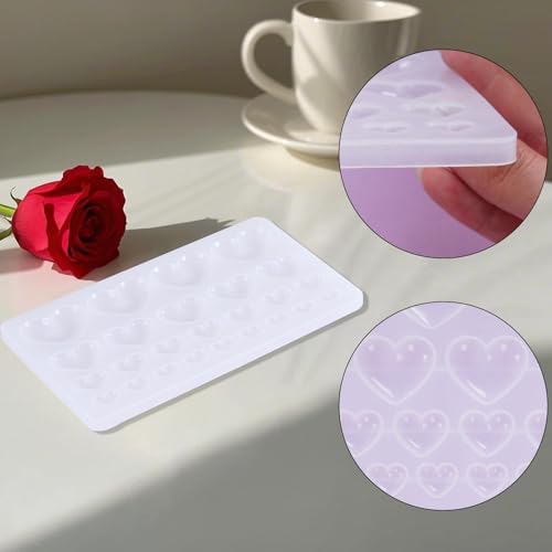 HOVEOX 3 Pieces Heart Shape Resin Molds Resin Heart Molds Heart Shape Resin Molds Silicone for Heart Resin Molds Craft (3)