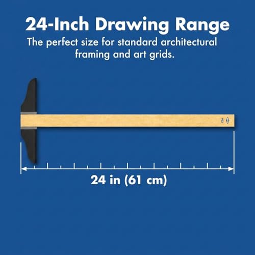 ALVIN Wood T-Square 24" Transparent Edge Model C24 for Art Framing and Drafting - 24" inches - size: 24", style: Wood Transparent Edge