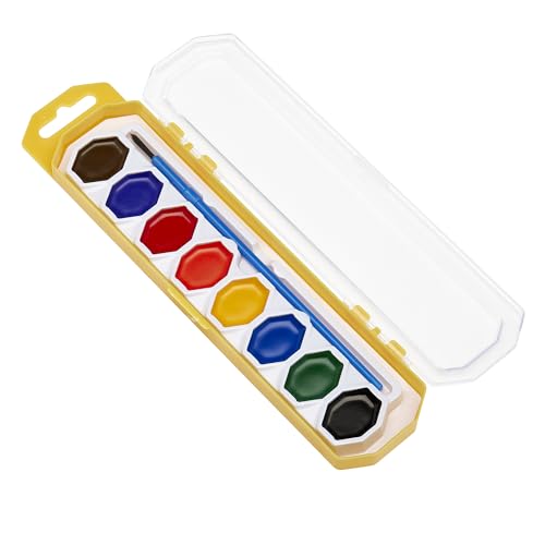 Cra-Z-art Washable Watercolors with Brush, 8 Colors, 1 Tray (10651) - size: 1 Count (Pack of 1)