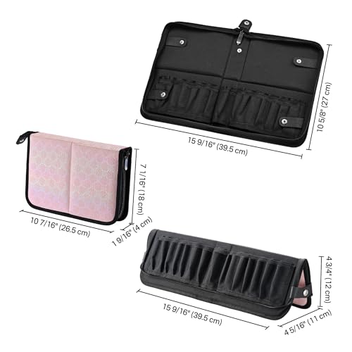 BYOOTIQUE Makeup Brush Holder Bag Foldable Cosmetic Case ForgetMeNot Pink Artist - color: ForgetMeNot Pink