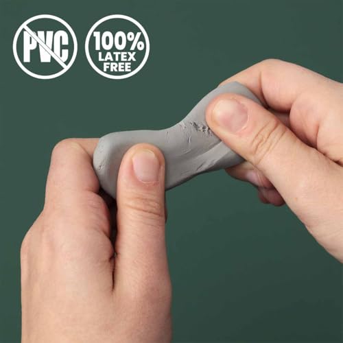 SoHo Urban Artist Kneaded Putty Eraser for Graphite Charcoal & Pastel, Single Medium Grey Eraser, Soft Flexible Drawing Tool for Blending Highlighting & Detail Work, PVC & Latex Free