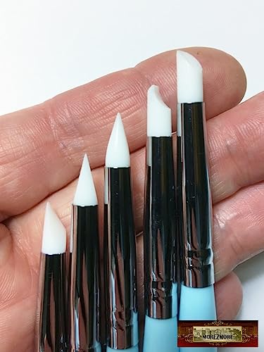 Morezmore M00058 5pc Double-Ended Silicone Color Shaper Ball Stylus Tools