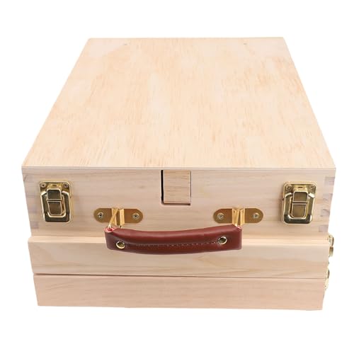 Adjustable Wooden Pochade Box Easel with Storage Drawers for Art Painting, Sketching, Portable Table Easel for Artists and Students
