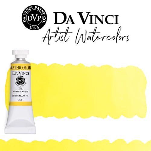 DA VINCI PAINTS Professional Artist Watercolor Paint, Arylide Yellow FGL, 15mL - color: Arylide Yellow FGL, style: 15mL
