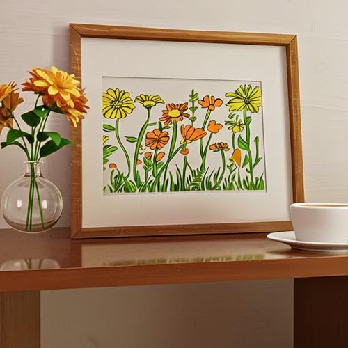 DLY LIFESTYLE Large Wildflower Stencil for Painting (15x12 Inches) - Stencils for Crafts Reusable for Canvas, Fences, Fabric, Furniture - DIY Wall Stencils for Painting Large Pattern - style: Wildflower 12x15 Inch