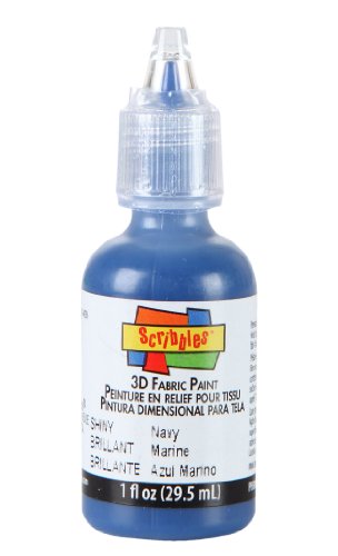 Scribbles 13903 3D Fabric Paint Shiny - color: Navy, size: 1 Fl Oz (Pack of 1)