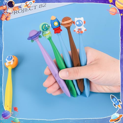 48 Pcs Cute Space Bobblehead Eraser for Pencils Kawaii Erasers Cute School Supplies Fun Planet Rocket Moon Spaceship Astronaut Shape Erasers Back to School Supplies Birthday Classroom Gifts - style: Space