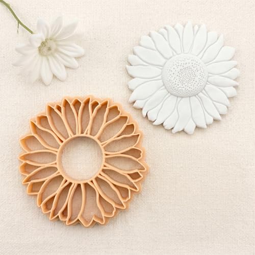 GOTO CLAY TOOLS Trinket Dish Cutter for Polymer Clay, Sunflower Trinket Dish Cutter, 4 inch Length, Embossed Polymer Clay Cutters, Sharp Edge - color: SUNFLOWER