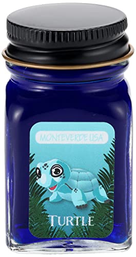 Monteverde Jungle Fountain Pen Ink, 30ml, Turtle (Turquoise) | Animal-inspired fountain pen ink with bold color, smooth flow, and creative writing personality. - color: Turtle (Turquoise)