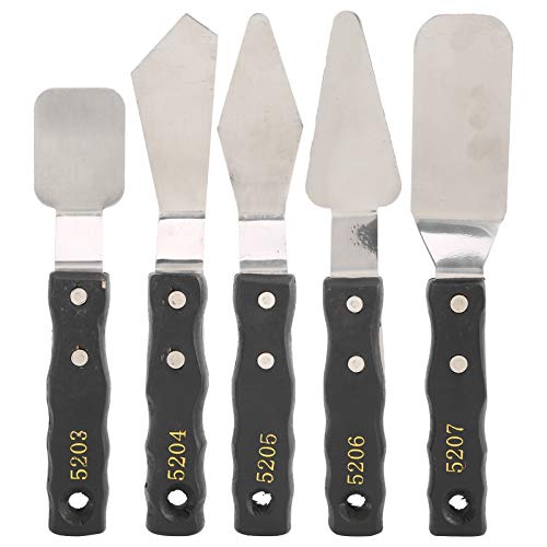 5pc Palette Knives Set, Stainless Steel Spatula Painting Knives for Oil Canvas Acrylic, Artist Palette Knife Oil Painting Accessories