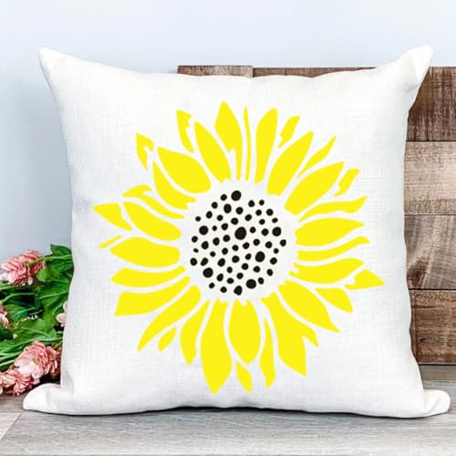 Large Flower Stencils for Painting on Wood 11.8” Fence Flower Stencils for Outdoors Reusable Floral Stencil for Painting on Wall Canvas Fabric Furniture Window - style: Flowers
