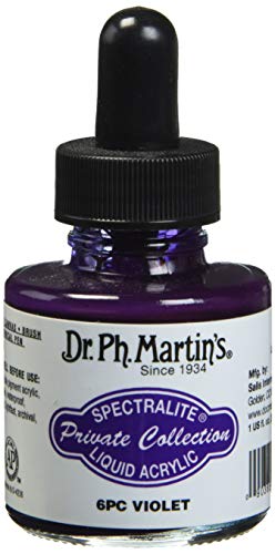 Dr. Ph. Martin's Spectralite Private Collection Liquid Acrylics (6PC) Arcylic Paint Bottle, 1.0 oz, Violet, 1 Bottle