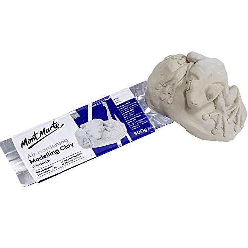 White Modelling Clay Air Dry by Mont Marte, 500g (1.1lb), Ideal Gift for Professional Artists - color: White