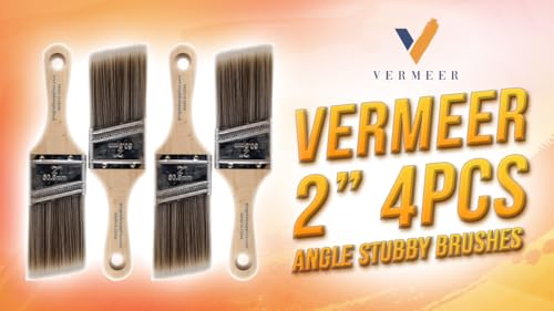 Vermeer Paint Brushes - 4-Pack - 2" Angle Stubby Brushes for All Latex and Oil Paints & Stains - Home Improvement - Interior & Exterior Use