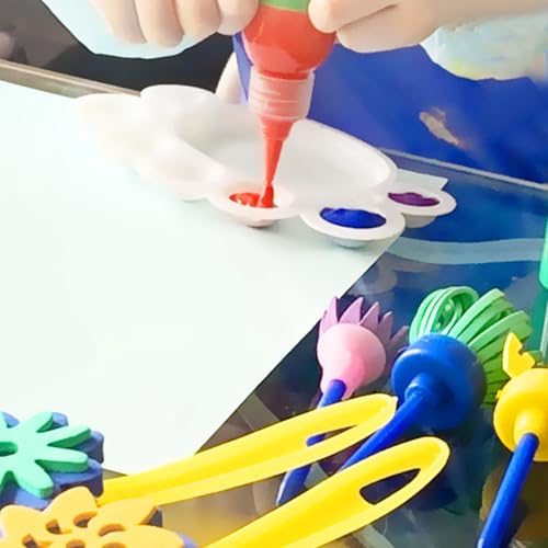 Textured Paint Brush DIY Patterns and Effects Foam Sponge Brushes Painting Stamper Unique Art Tools for Painting Drawing Crafts Varnishes 8pcs - color: D