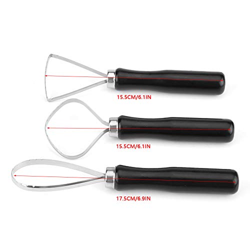 Premium Clay Sculpting Tools Set with Steel Flat Wire Handle for Precision Crafting - 3 Piece Wood Pottery Clay Sculpture Big Loop Tool Kit Ideal for DIY Clay and Pottery