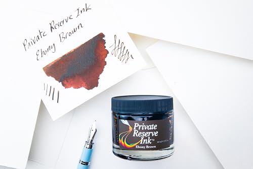 Private Reserve Premium Fountain Pen Ink, 60ml Bottle, Ebony Brown | Premium fountain pen ink with smooth flow, rich color, and reliable everyday writing performance. - color: Ebony Brown