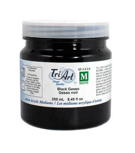 Tri-Art Artist Mediums, 250ml, Black Gesso