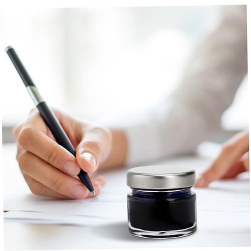 Ink Well for Dip Pen 10Pcs Inkwell Sealed Mini Glass Bottles 25ml Clear Ink Bottle Containers with Screw Lids for Oblique Nib Holder Stand Empty Dip Pen Well Jars