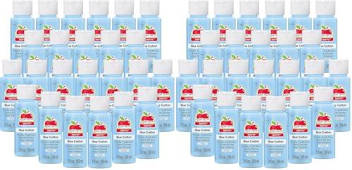 Apple Barrel Blue Cotton paint, 2 oz, 2 Fl Oz (Pack of 48) - color: Blue Cotton, size: 2 fl oz (Pack of 48)
