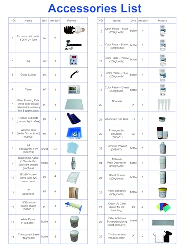 TECHTONGDA 4 Color 1 Station Screen Printing Press Kit with UV Exposure Unit Washout Tank Squeegee Mesh Frame Accessories