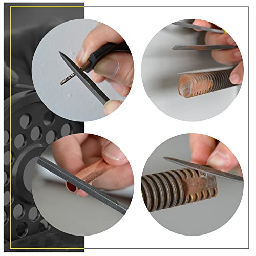 Needle File Set, 10 Pieces Hand Metal Files, Hardened Alloy Strength Steel Set Includes Flat, Round, Half-Round, Triangular, Square, Oval, Crossing, and Barrette File - color: Yellow-10pcs