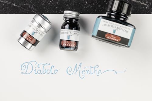 J. Herbin Fountain Pen Ink - 30 ml Bottled - Diabolo Menthe (13033T) - color: Diabolo Menthe, size: 1 fl oz