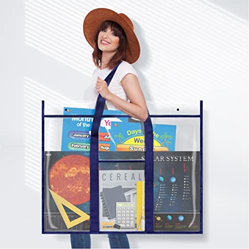 2 Pack Bulletin Board Poster Art PVC Storage Pocket Chart with Accessories’ Pocket (30.5" x 24.8") - size: 2 Pack