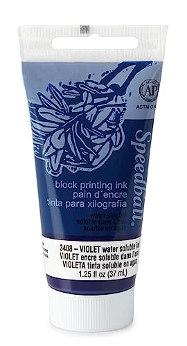 Speedball SPD-3408 Water Soluble Block Printing Ink, Violet, 1.3 oz - color: Violet, size: 1.3 fl oz