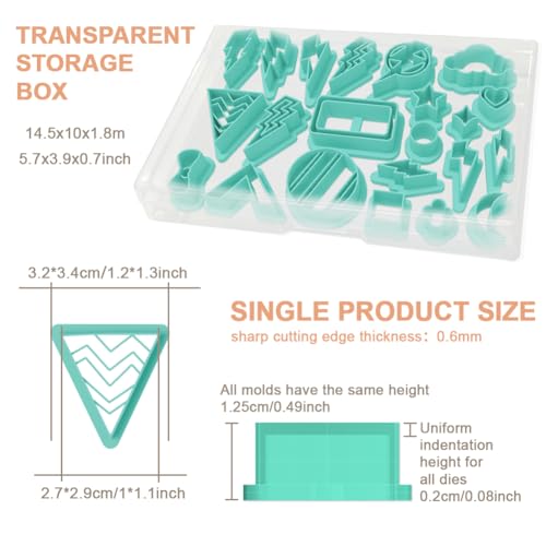 22Pcs Lightning Polymer Clay Cutters Geometric Polymer Cutter for Clay Earrings Making Festival Jewelry DIY - color: Lightning