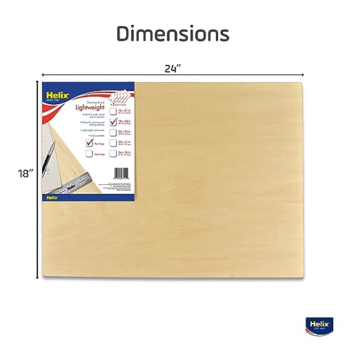 Maped - Helix Wooden Lightweight Drawing Board 18x24 Inch - Sketching Outdoors - Lightweight Design - Up to 80% Lighter Than Most Boards - Smooth Surface, Portable and Durable - size: 18” x 24”, style: Plain Edge