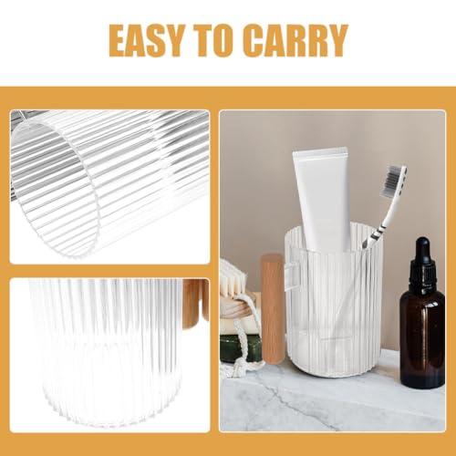 Cabilock Mouthwash Cup Brush Containers Toothbrush Holder Cup Lid Wash Reusable Brush for Bathroom Travel