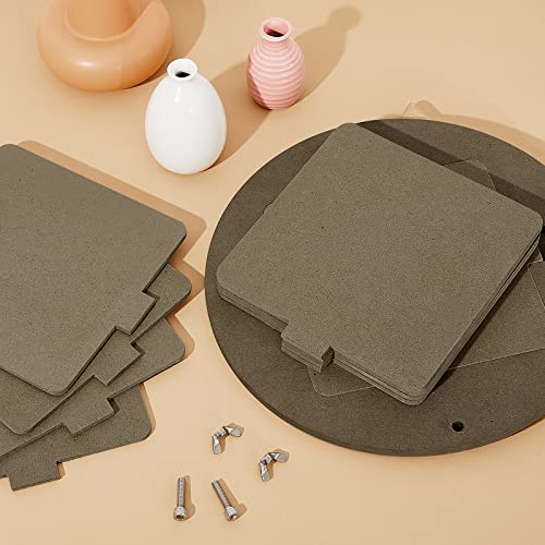 15 Pcs Bat for Pottery Wheel Adapter with Removable Inserts Pottery Bats for Throwing with 12'' Round Outer and 7'' Square Inner with Pins for Potters Clay(Dark Brown) - color: Dark Brown