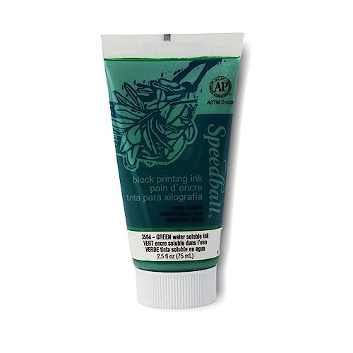 Speedball 3504 Water Soluble Block Printing Ink – Bold Color With Satin Finish AP Non-Toxic 2.5 Fl. Oz., Green - color: Green, size: 2.5 fl oz