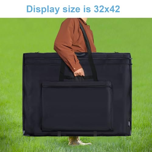 JJRING 32x42 Art Portfolio Tote Bag - Large Carrying Storage Case with Handle & Adjustable Shoulder Strap, Portfolio Folder for Artwork, Posters, Canvas, Drawing Boards - size: 32''*42''