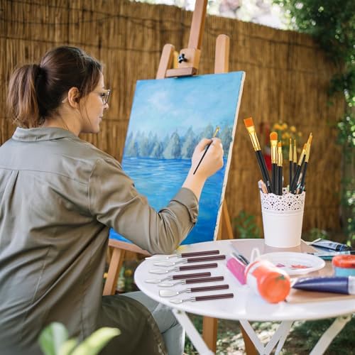 EEEKit 23 PCS Palette Knife Set, Stainless Steel Spatula Pallet Knife with Synthetic Brushes for Acrylic, Art Paint Scrapers for Oil Canvas, Watercolor Painting