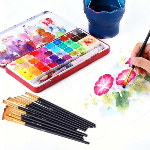 Professional Artist Paint Brush Set of 12, Acrylic Paint Brush Set, for Beginners and Professionals, Great for Water, Oil or Acrylic Painting