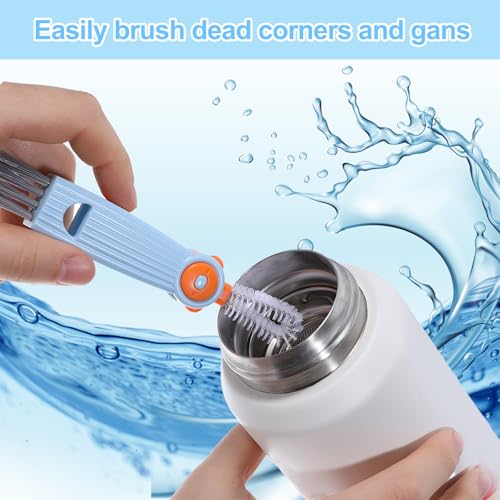 3 in 1 Cup Lid Cleaning Brush Set, Straw Cleaning Brushes, 3 Pcs Portable Cup Cleaner Brush, Multifunctional Bottle Clean Brushes Set for Tight Spaces, Bottle Gaps, Travel Mugs