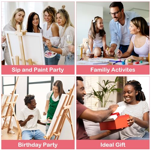 16 Pcs Pre Drawn Canvas for Painting for Adults Sip and Paint Kit Pre Printed Canvas to Paint DIY Art Party Supplies Girls Night Date Night (Flower Girl, 8x10 in) - size: 8x10 in, style: Flower Girl