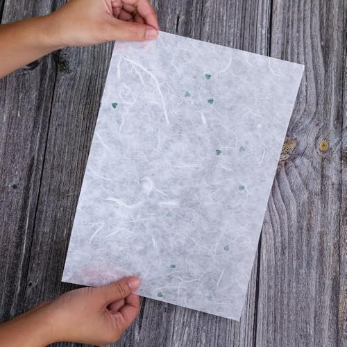 A4 Natural Banana bark, Leaves etc., Mulberry Paper Sheets Art Tissue Washi Paper Design Craft Art Origami Suppliers Card Making Writing Painting 50 Sheets (Green Leaves,Banana Bark, etc.,, A4) - color: Green Leaves,Banana Bark, etc.,, size: 8.3 X 11.7 In