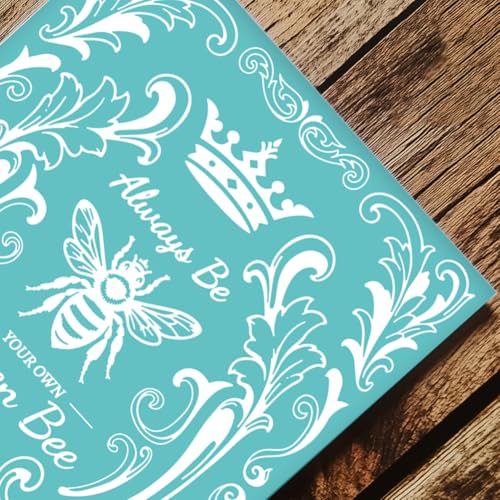 2 Sheets Queen BEE Silkscreen Stencil, European Style Painting Stencils Templates Reusable Self-Adhesive Silk Screen Printing for Wall Border Wood Fabric Home Craft Decor - style: Queen BEE