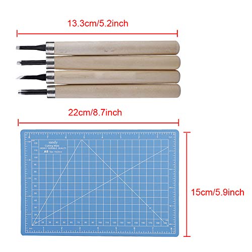 Rengue Kit, Complete DIY Eraser Stamp Making Set with Rubber Carving Knife and Others Abundant DIY Craft Supplies for Printmaking Printing Beginner Rubber Stamp Carving Brick