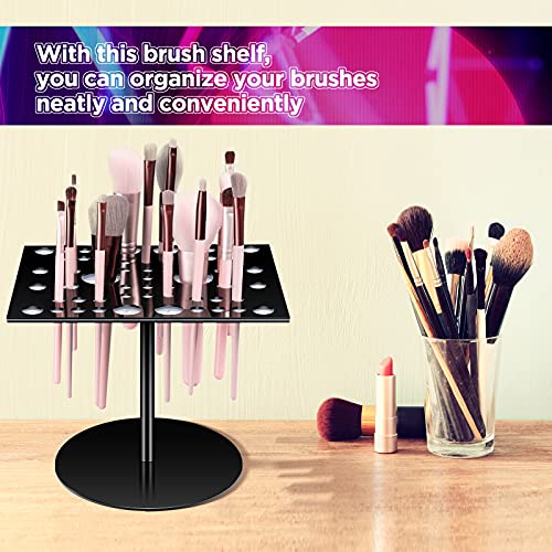 Jetec Acrylic & Silicone Drying Rack for 54 Makeup Brushes, Collapsible, Portable - color: Black